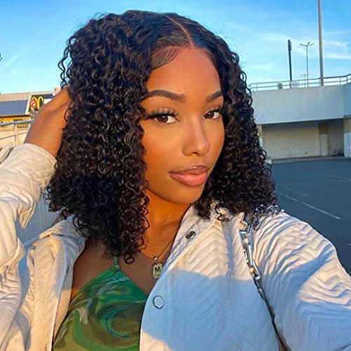 Brazilian Human Hair Bob Wig 12Inch - 4x4 Lace Closure Deep Wave Short Wig for Black Women | Pre-Plucked Glueless Lace Front Wig | Perfect for Daily Wear, Parties & Protective Styling