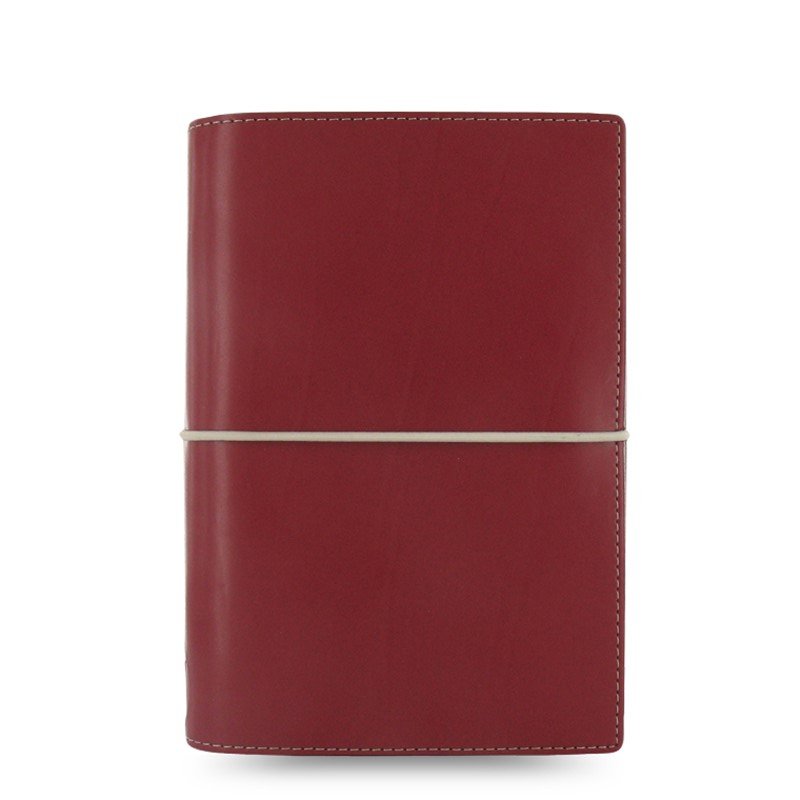 Filofax Personal Domino Red Leather Planner Organizer - Perfect for Work, School & Daily Productivity | A5 Size Refillable Notebook Diary