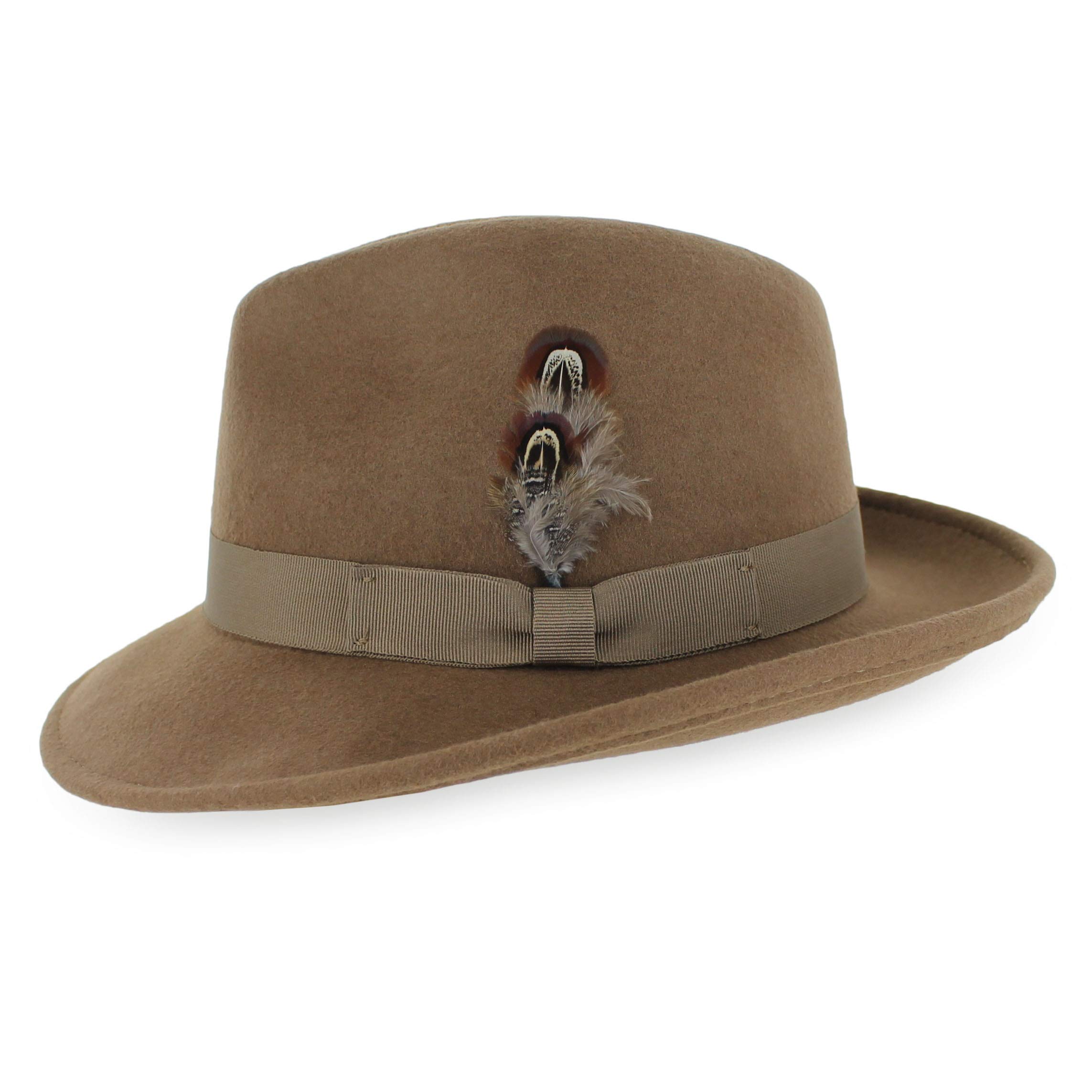 Vintage Wool Fedora Hat for Men - Black, Blue, Grey & Brown | Outdoor & Casual Wear