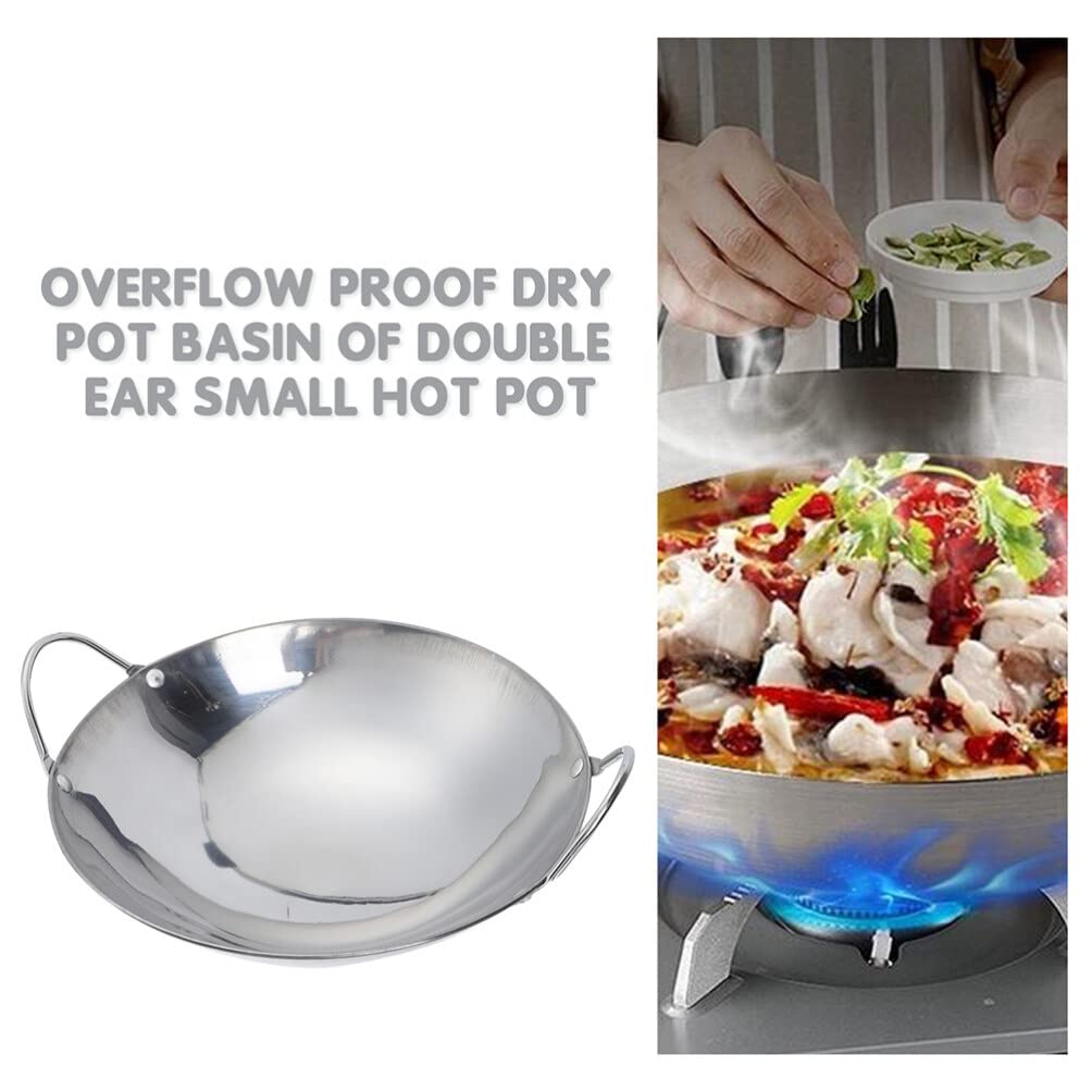 Happyyami 8-Inch Stainless Steel Wok Pan Set (2-Piece) - Nonstick Stir Fry Pan with Double Handles for Induction, Electric & Gas Stoves - Perfect for Asian Cooking, Stir-Frying, Deep Frying & Sautéing