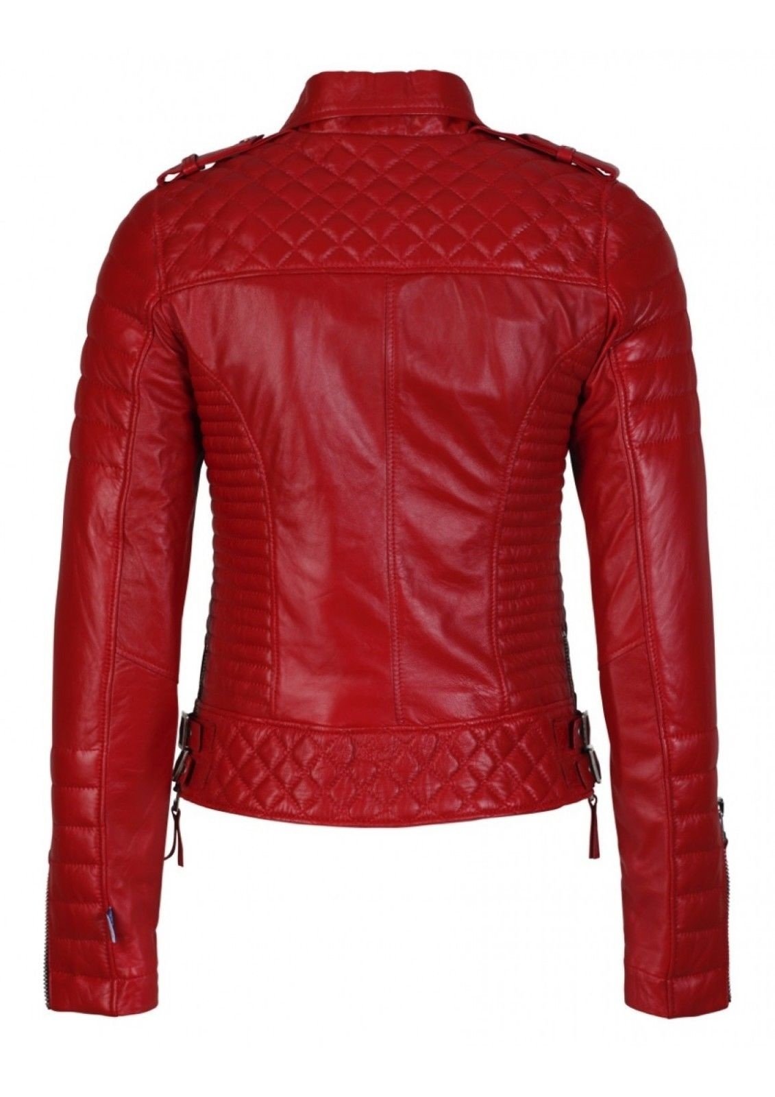 Women's Genuine Red Leather Motorcycle Jacket - Bomber Biker Style Jacket for Women (XXL) | Perfect for Riding, Casual Outfits & Night Out