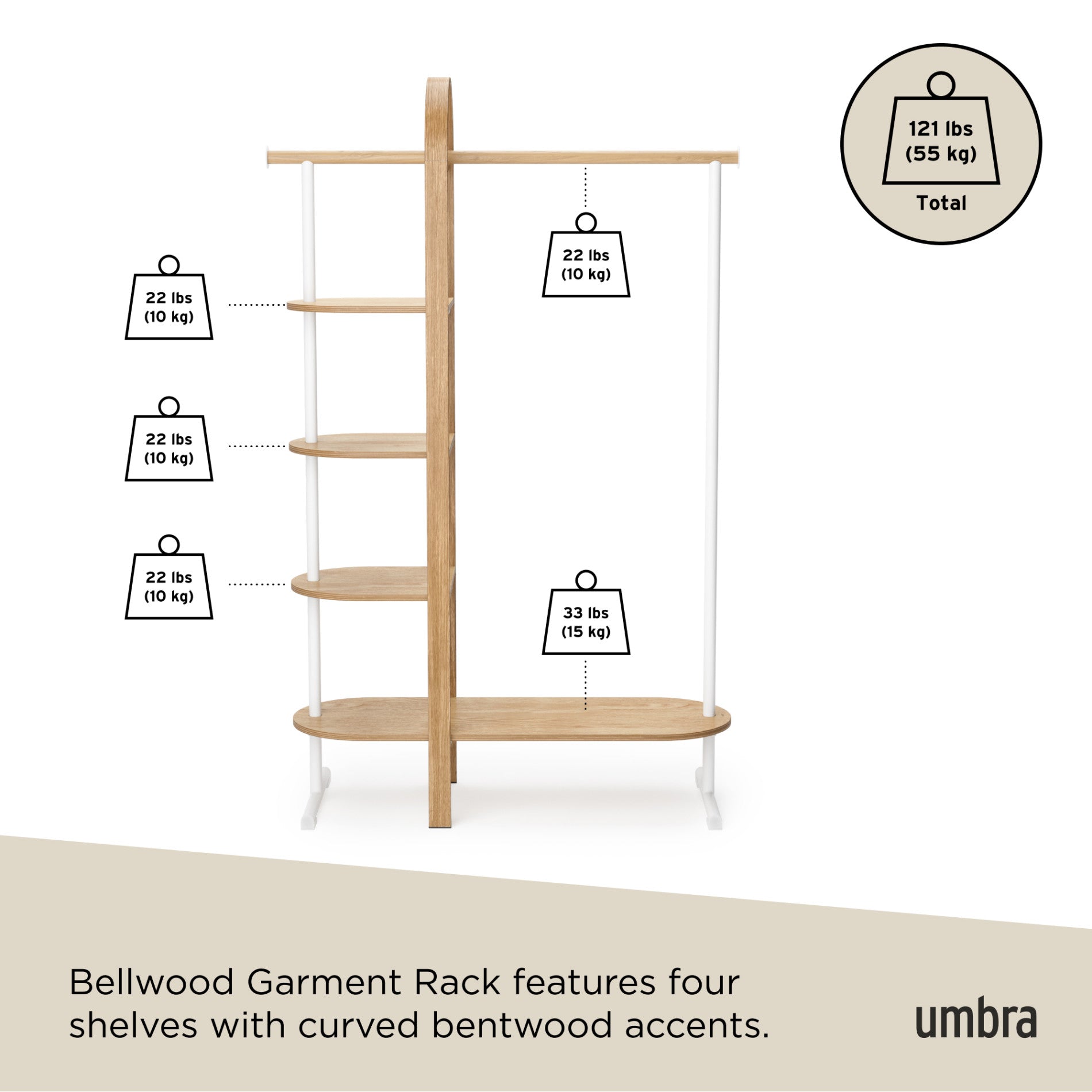 Bellwood Garment Rack - Heavy Duty Clothes Rack with Wheels, Adjustable Clothing Rack for Bedroom, Closet Organization, Laundry Room & Retail Store Display