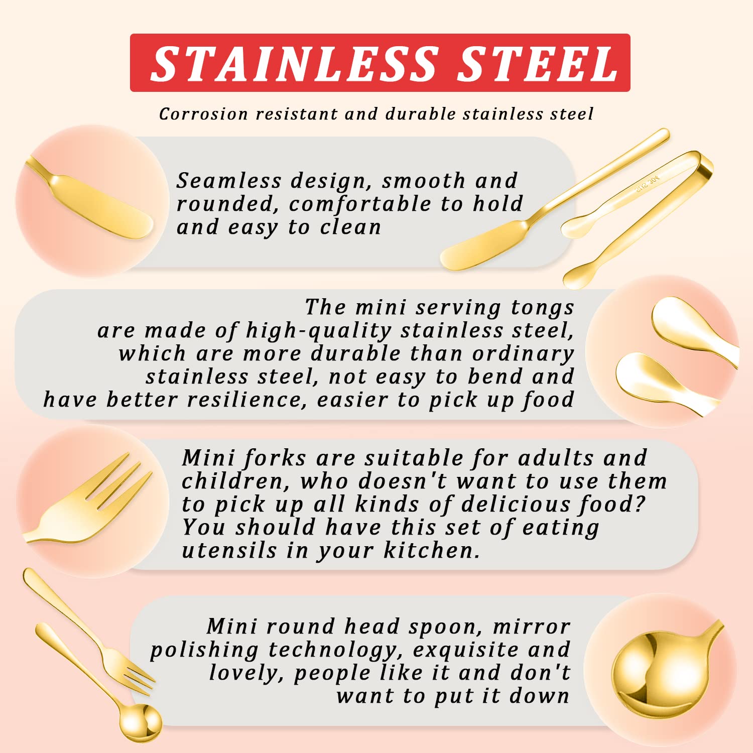 16-Piece Stainless Steel Cheese Butter Spreader Knife Set - Charcuterie Board Utensils with Mini Serving Tongs, Spoons & Forks - Perfect for Jam, Appetizers, Pastry & Charcuterie Platters - Ideal for Dinner Parties, Picnics & Entertaining