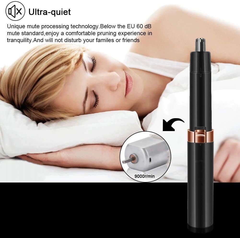 Painless Battery-Powered Nose & Ear Hair Trimmer for Men - Rechargeable & Waterproof Grooming Tool | Perfect for Travel, Home, Gym & Personal Care Routine