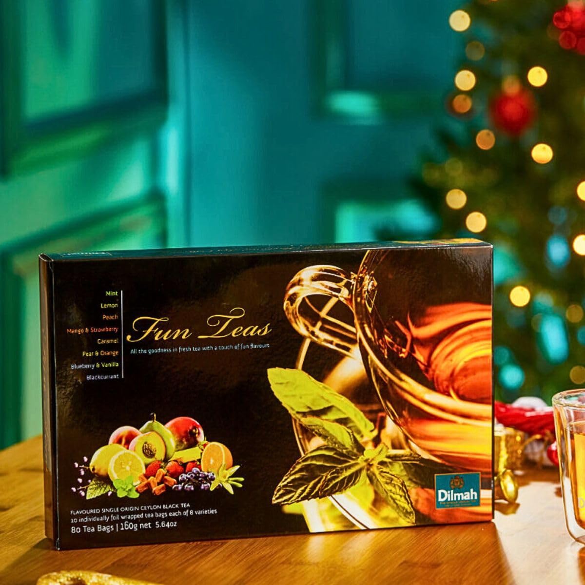 Dilmah Fun Tea Celebrations Gift Pack - 80 Individually Wrapped Fruit Flavored Ceylon Tea Bags | Premium Tea Gift Set for Holidays, Birthdays & Special Occasions | Perfect for Afternoon Tea, Gifting & Relaxation