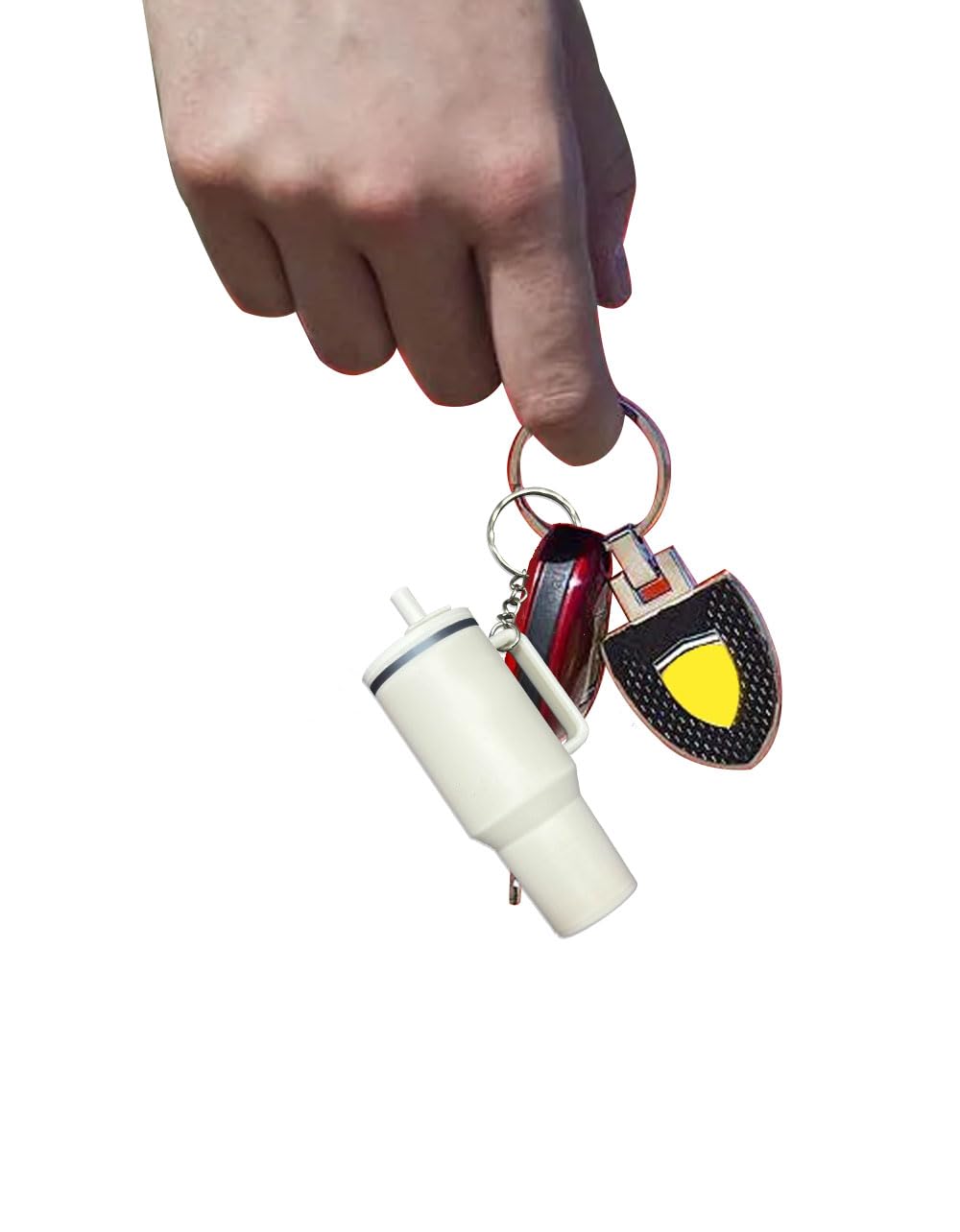 Stylish Stanley Cup Keychain - Cute Cup Accessories for Women, Handbag & Purse Charm in White - Perfect for Stanley Tumbler, Water Bottle & Everyday Carry