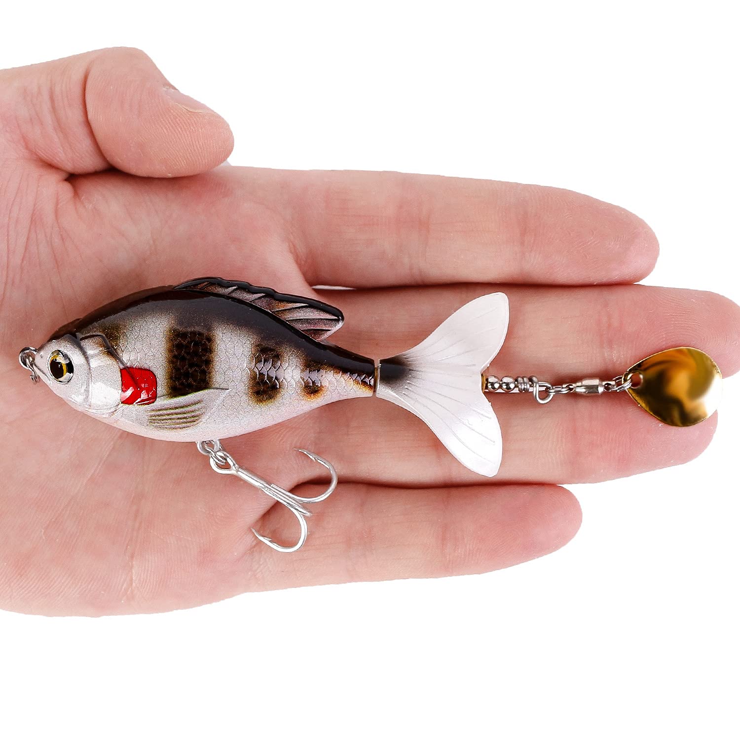 Topwater Bass Fishing Lure Set - Floating Rotating Tail Hard Bait Swimbaits with Slow Sinking Action - Artificial Lures Tackle Kit for Freshwater & Saltwater Fishing | Perfect for Bass, Trout, and Walleye