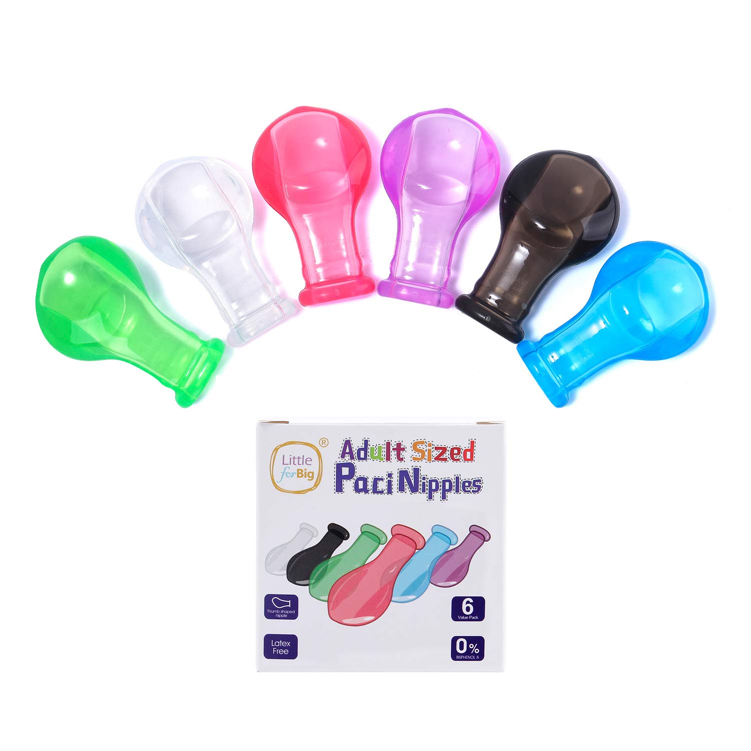 LittleForBig Adult Pacifier Set - Cute Candy Gloss Nipple Value Pack for ABDL, Age Play, Cosplay & Sensory Comfort
