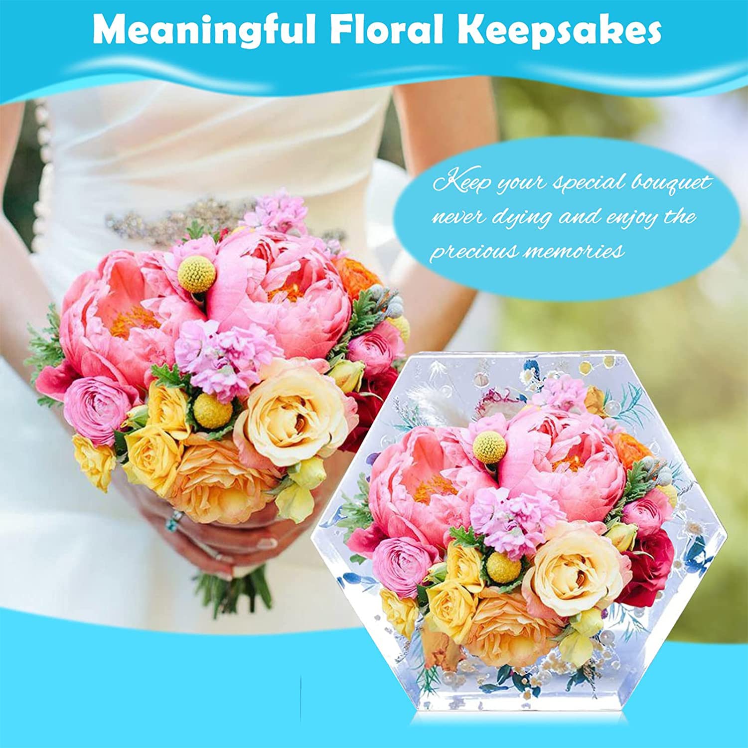 Premium 9 Inch Large Hexagon Resin Molds for Flower Preservation, DIY Valentine Gifts & Home Decor - Perfect for Epoxy Resin Art, Wedding Centerpieces, and Craft Projects