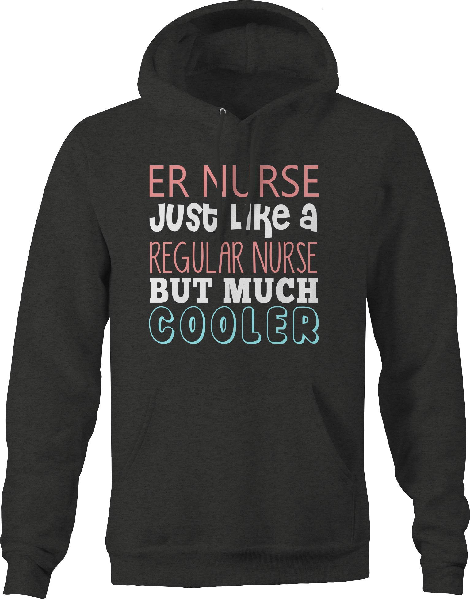 ER Nurse Like a Regular Nurse but Cooler - Men's Dark Grey Hooded Sweatshirt | Comfortable & Stylish Workwear for Healthcare Professionals