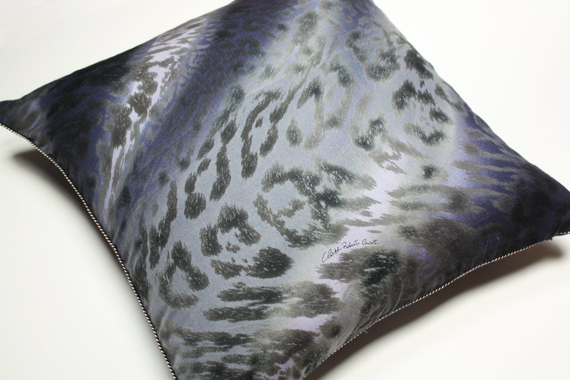 Roberto Cavalli Luxury Animal Print Pillow Cover - Zebra & Leopard Design for Sofa, Bed, Couch - Home Decor Throw Pillow for Living Room, Bedroom