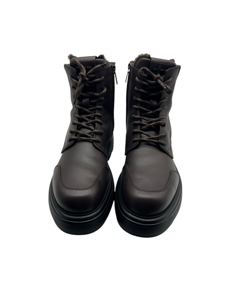 Ferragamo Maxi Tongue Combat Boots for Men | Size 8.5 (Fits US 9.5) | Premium Leather Military Boots for Casual Wear & Outdoor Adventures