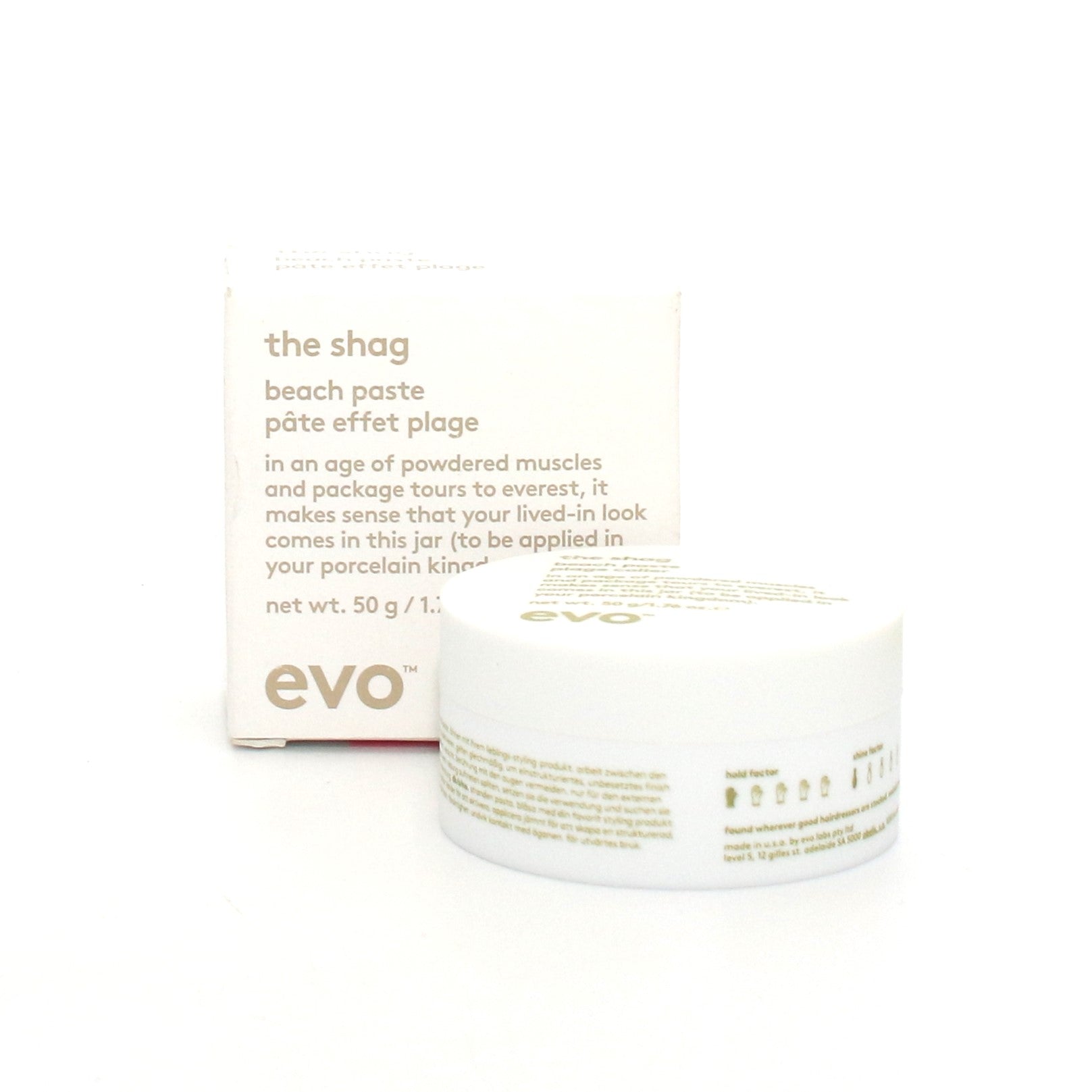 Evo The Shag Beach Paste 1.76 oz - Texturizing Hair Wax for Men & Women - Perfect for Beach Waves, Messy Styles & Everyday Hold - Great for Travel & Outdoor Activities