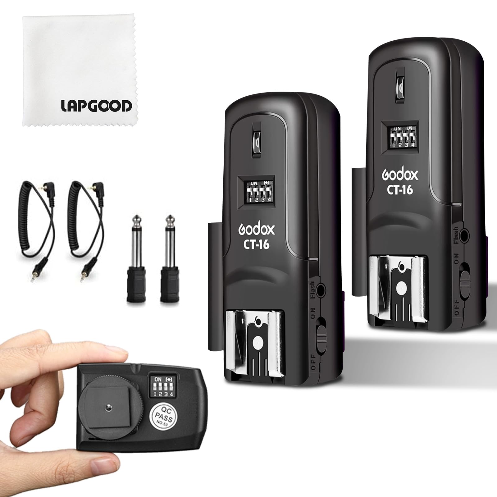 Godox CT-16 Wireless Flash Trigger for Canon Nikon Sony Pentax DSLR Cameras - 1 Transmitter + 2 Receivers - Perfect for Studio Photography, Outdoor Shoots & Event Coverage