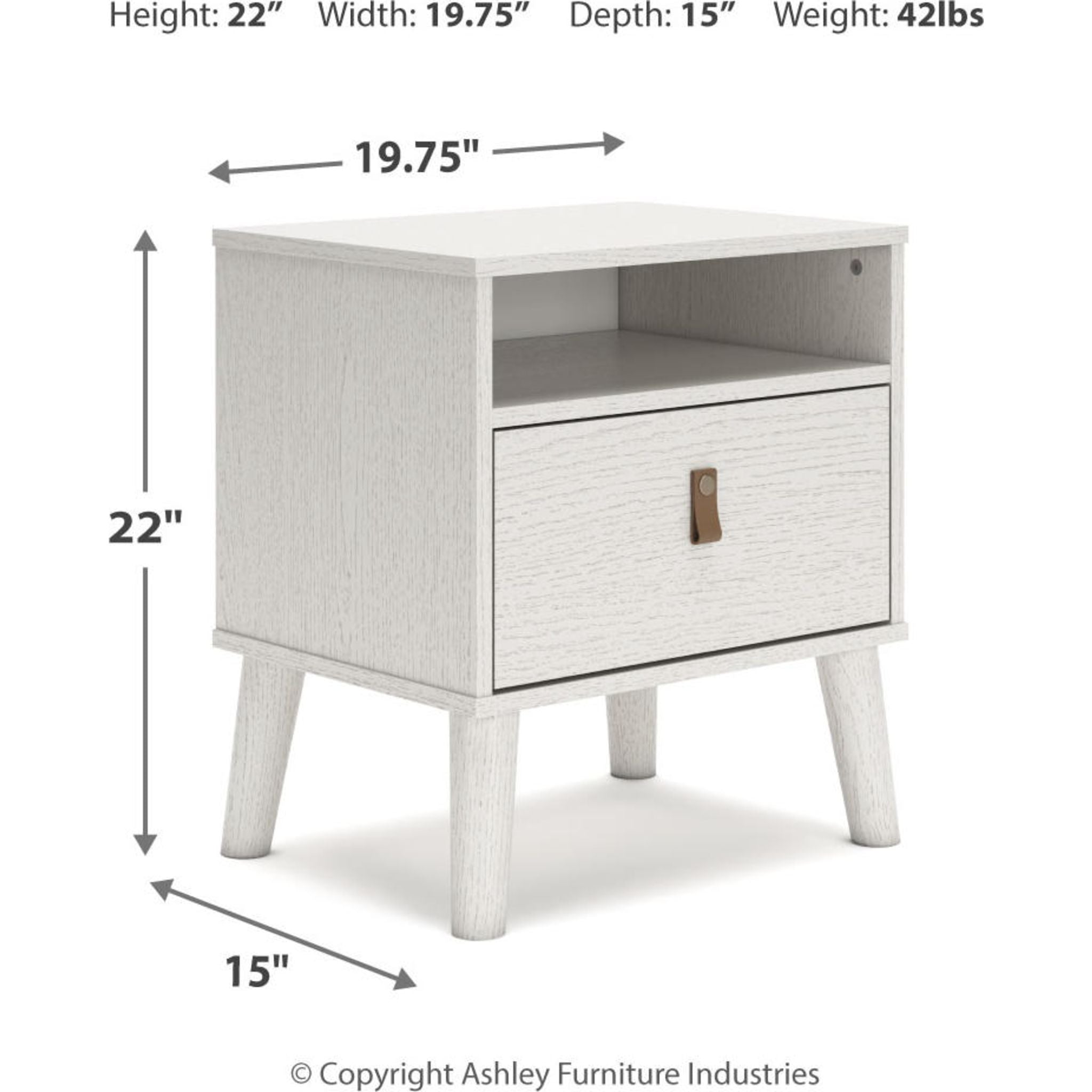 Aprilyn White Nightstand - Modern Bedside Table for Bedroom, Living Room & Guest Room - Stylish & Functional Storage Furniture