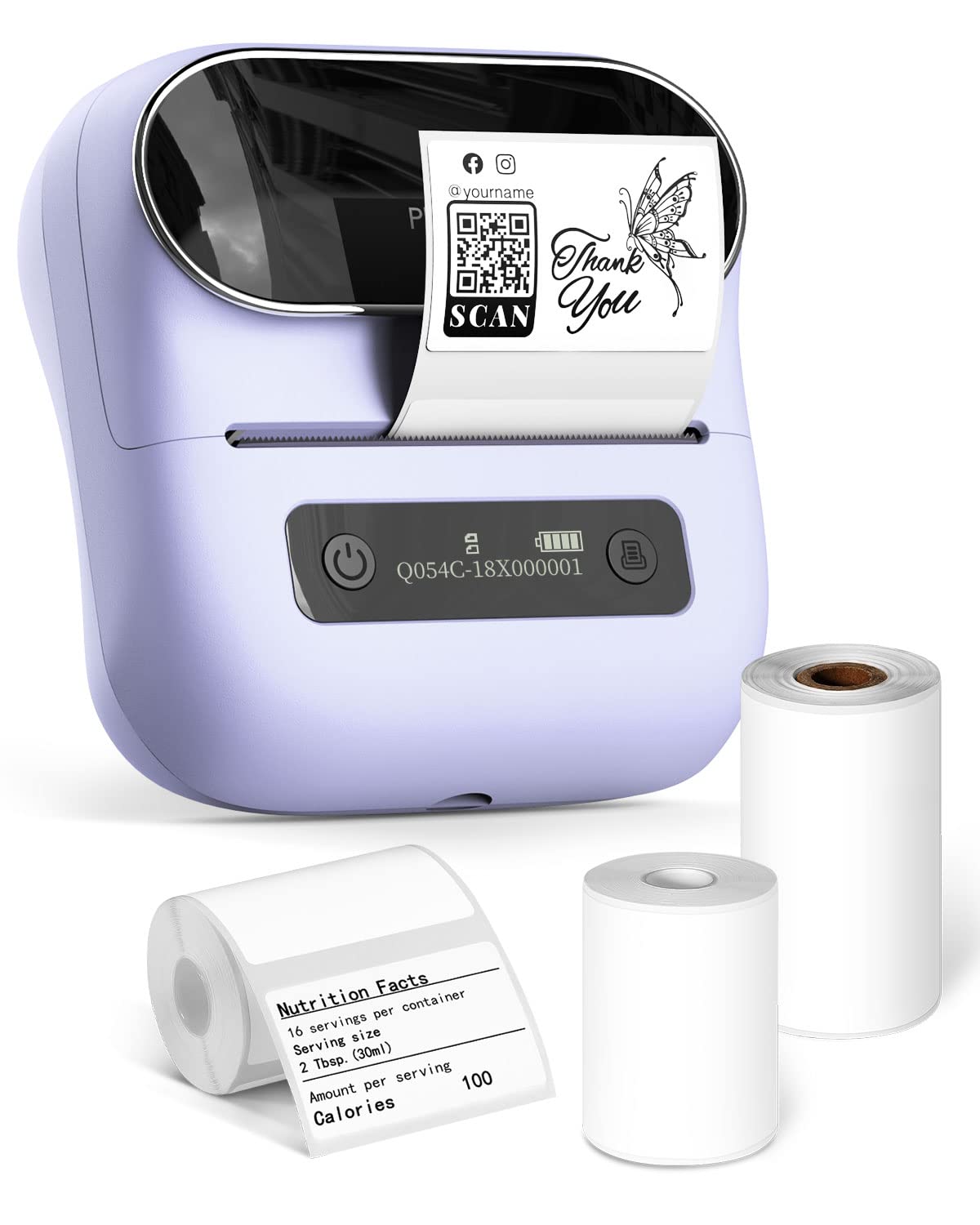 Phomemo Bluetooth Thermal Label Maker - Portable Barcode & Address Printer for Home, Mailing, Small Business & Clothing | 3 Label Sizes Included | Perfect for Organizing, Shipping & Retail Labeling