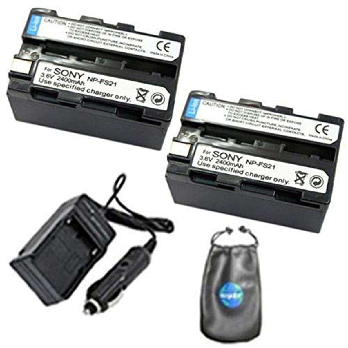 Sony NP-FS21 Battery & Travel Charger Kit with Pouch for Camera & Video