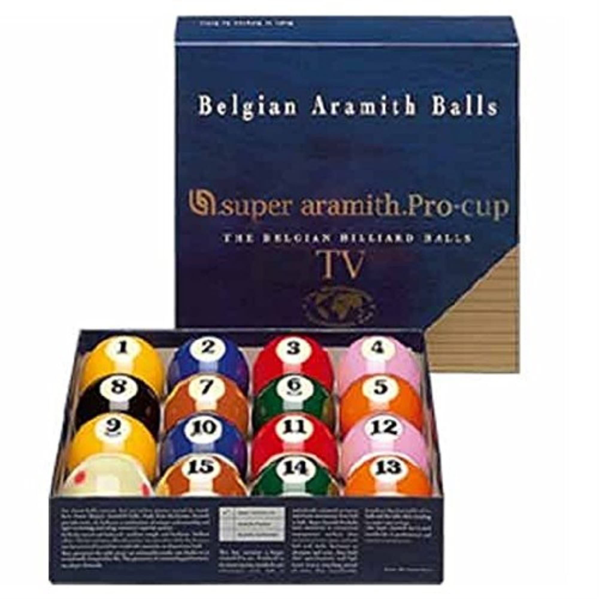Aramith Pro-Cup TV Pool Ball Set - Premium Billiard Balls for Professional & Home Game Rooms, Bars, and Pool Halls