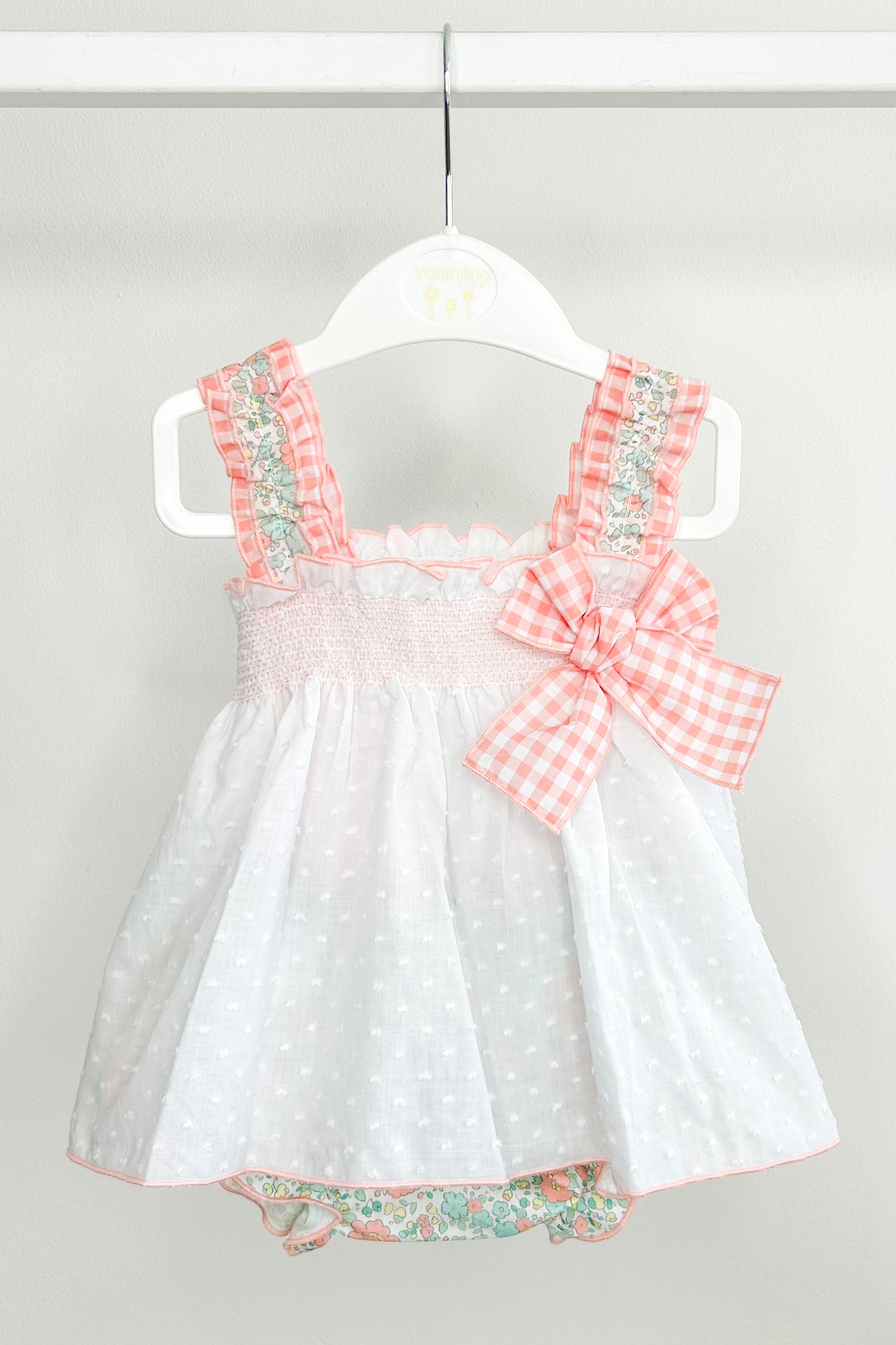 Floral Peach & Mint Print Top and Bloomer Skirt Set - Women's Summer Outfit for Beach, Picnic, and Casual Wear