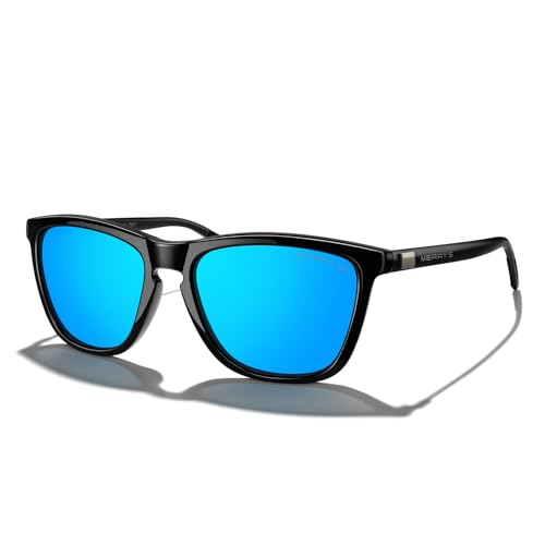 Black Frame/Blue Mirror Lens/Black Temples
