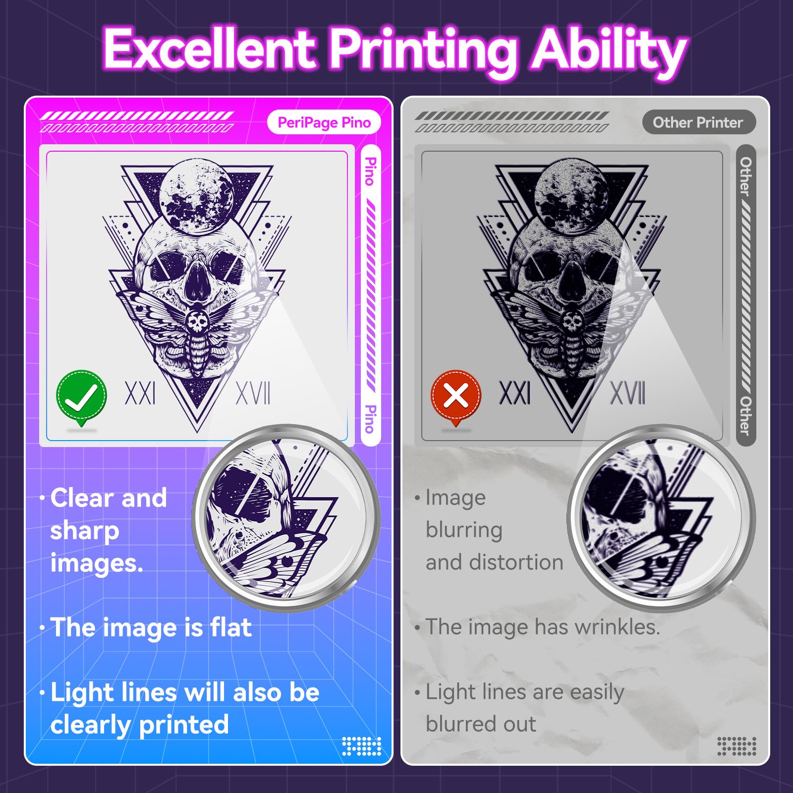 Pino Wireless Tattoo Stencil Printer - Portable Thermal Transfer Machine for Professional & Beginner Tattoo Artists | Compatible with Smartphone, Tablet & PC | Perfect for Tattoo Studio, Home Practice & On-the-Go Designs