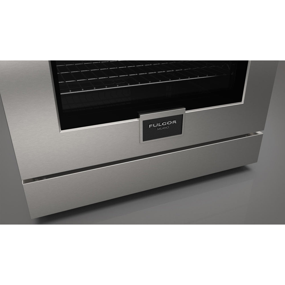 Fulgor Milano 30-inch 400 Series Accento Dual Fuel Range - Stainless Steel (F4PDF304S1) | Professional Gas & Electric Stove for Modern Kitchens