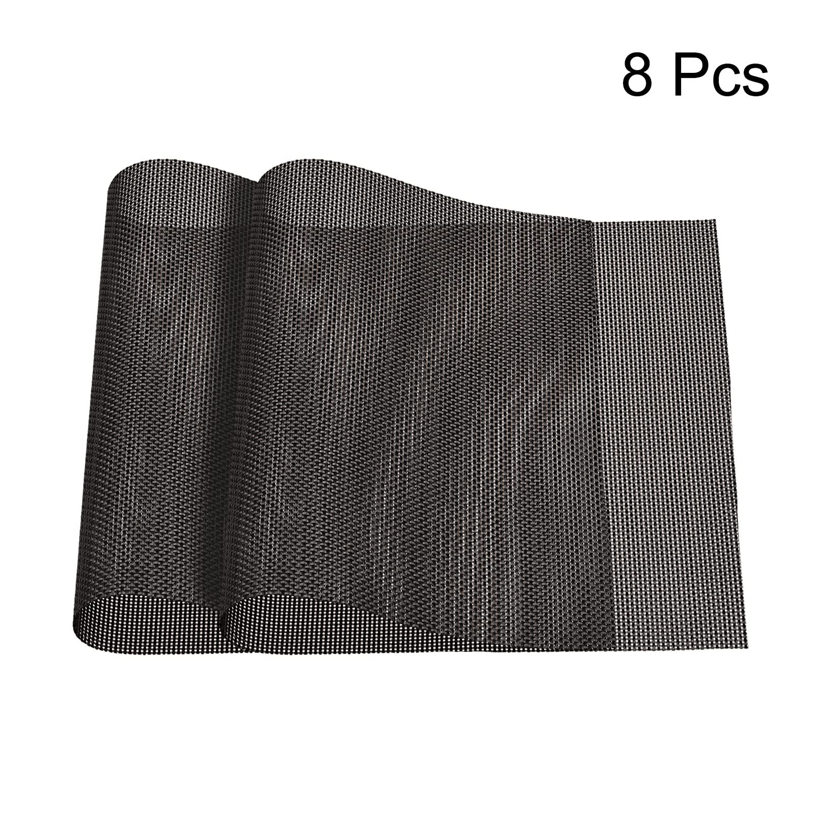 uxcell 8-Pack Brown PVC Washable Woven Place Mats 450x300mm - Durable Table Mats for Dining Room, Kitchen, Restaurant & Home Decor