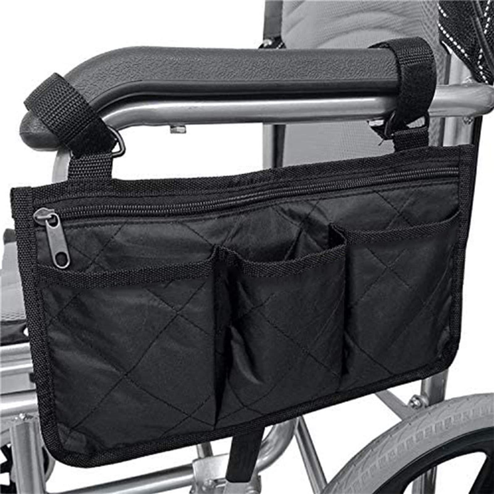 Waterproof Wheelchair Side Storage Bag - Multifunctional Organizer for Walkers, Rollators & Scooters - Durable Armrest Pouch for Daily Essentials - Perfect for Outdoor Activities, Shopping & Travel