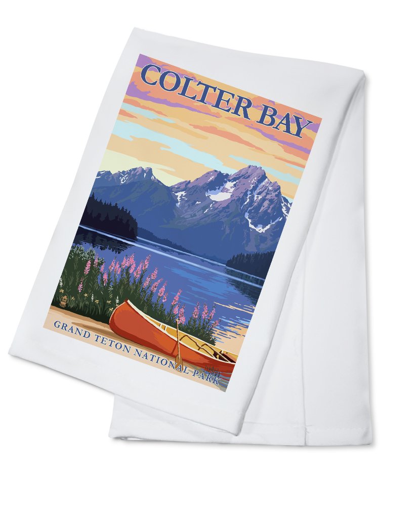 100% Cotton Tea Towel - Grand Teton National Park & Colter Bay Wyoming Themed - Decorative Hand Towel for Kitchen, Home Decor & Gifts | Perfect for Dish Drying, Wall Art & Cabin Decor