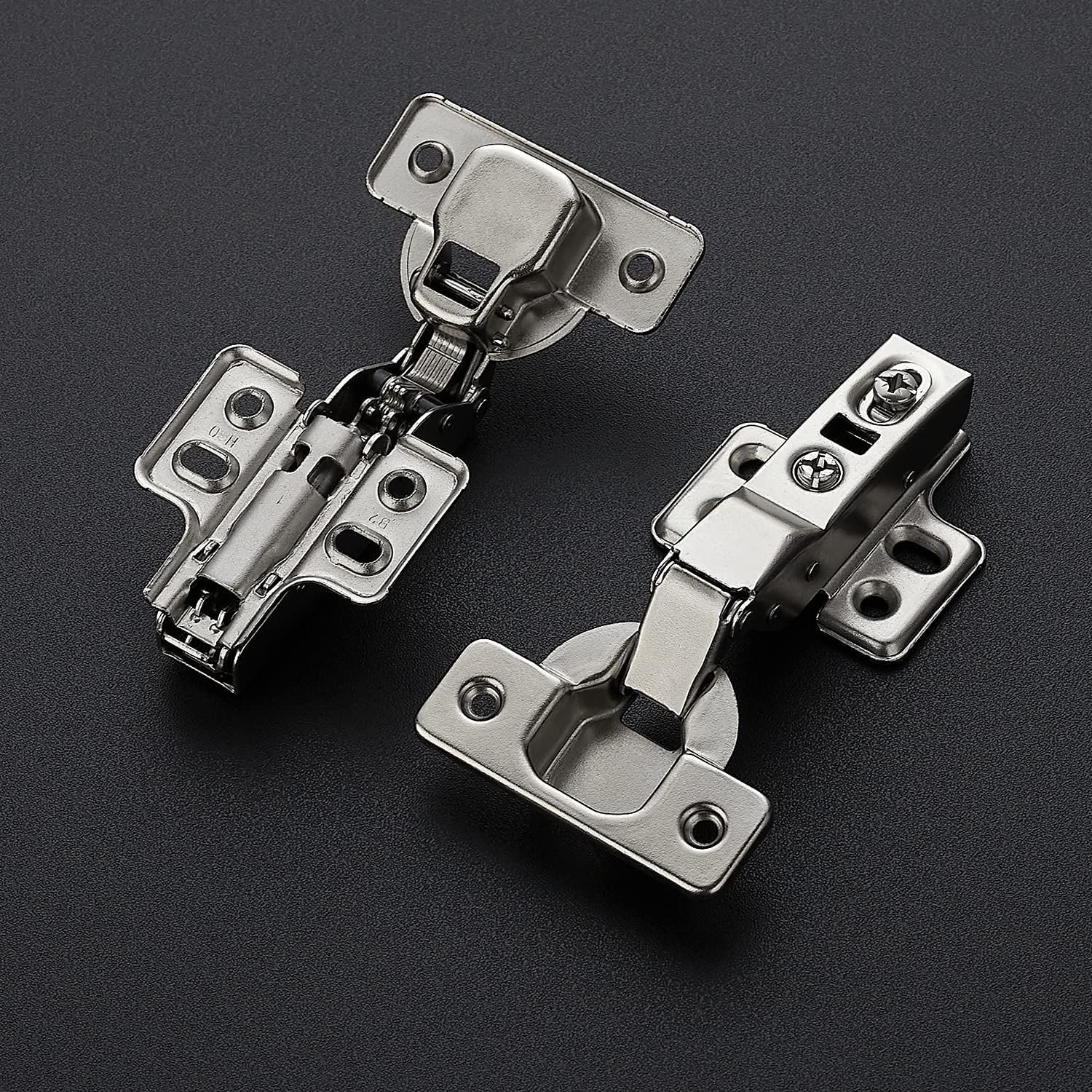 60 Pack 30 Pairs Soft Close Cabinet Hinges - Half Overlay Concealed Cup Hinges for European Style Frameless Kitchen Cabinets - Adjustable Heavy Duty Hinges for Smooth Quiet Door Closing (Perfect for Kitchen Renovation & Cabinet Upgrades)