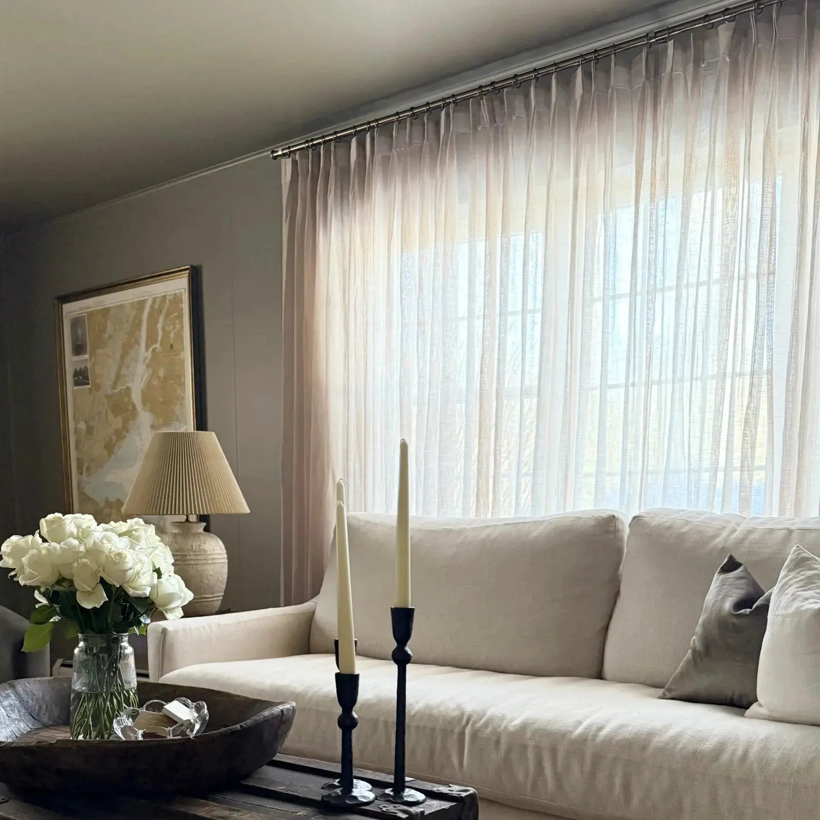 Flynn Airy Lightweight Sheer Curtain Pleated - Elegant Window Treatment for Living Room & Bedroom Decor