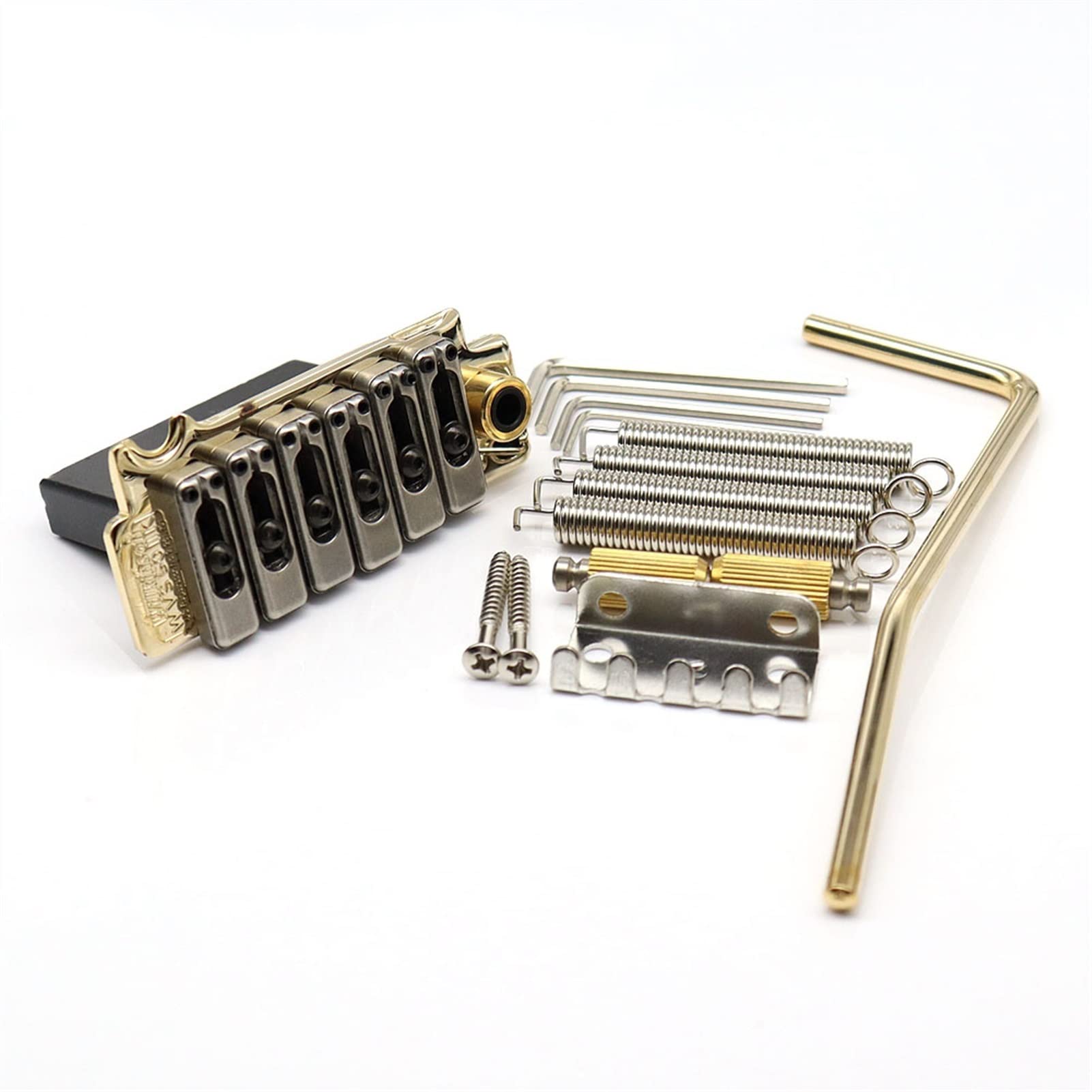 ST Electric Guitar Tremolo Bridge with Stainless Steel Saddles & Zinc Alloy Block - Gold Finish | Perfect for Rock, Blues & Stage Performances