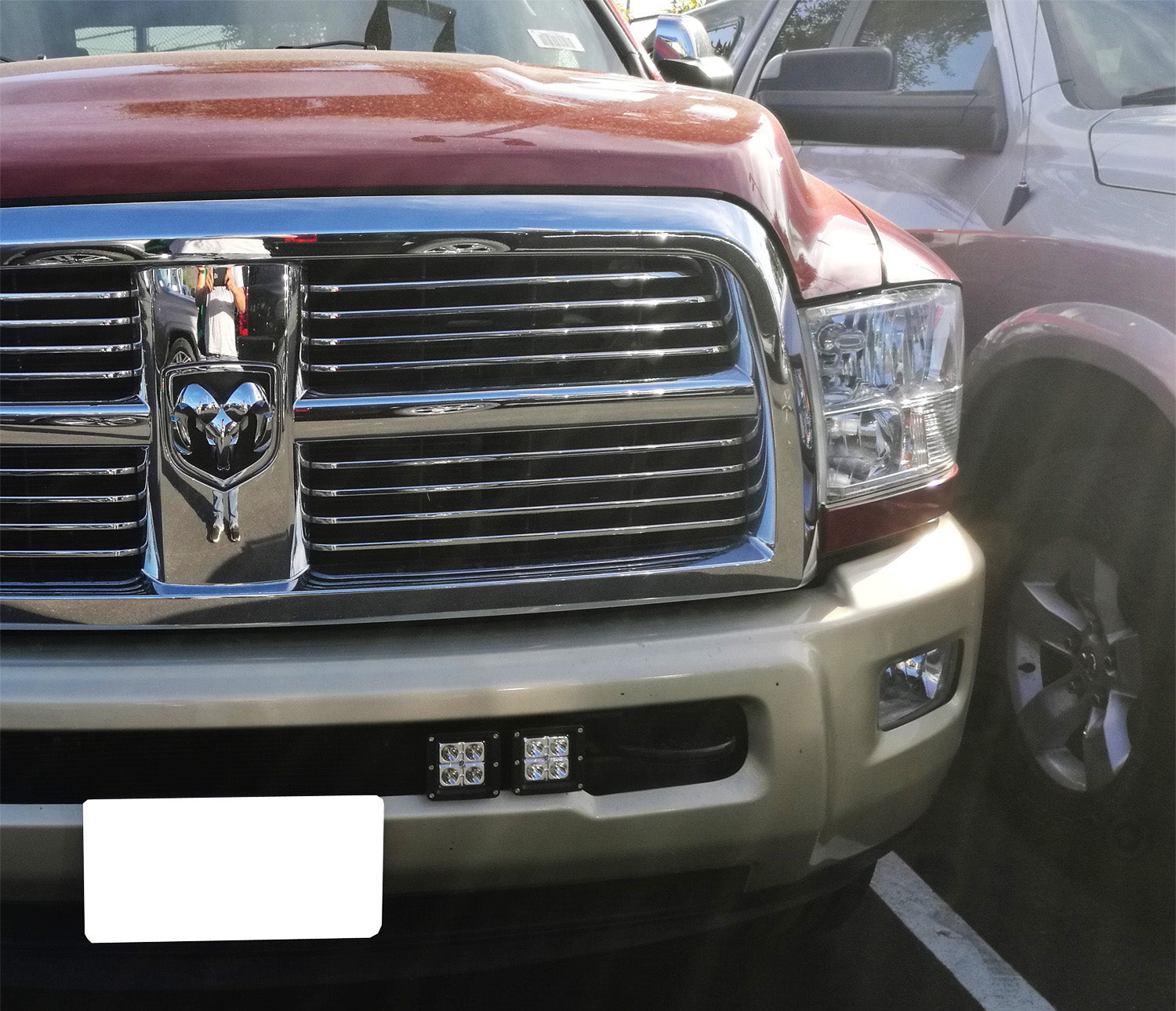 40W CREE LED Pods with Lower Bumper Mounting Bracket - Compatible with 2009-2018 Dodge RAM 2500 & 3500 - Off-Road Lighting for Trucks, Fog Lights, Trail Driving, and Nighttime Visibility