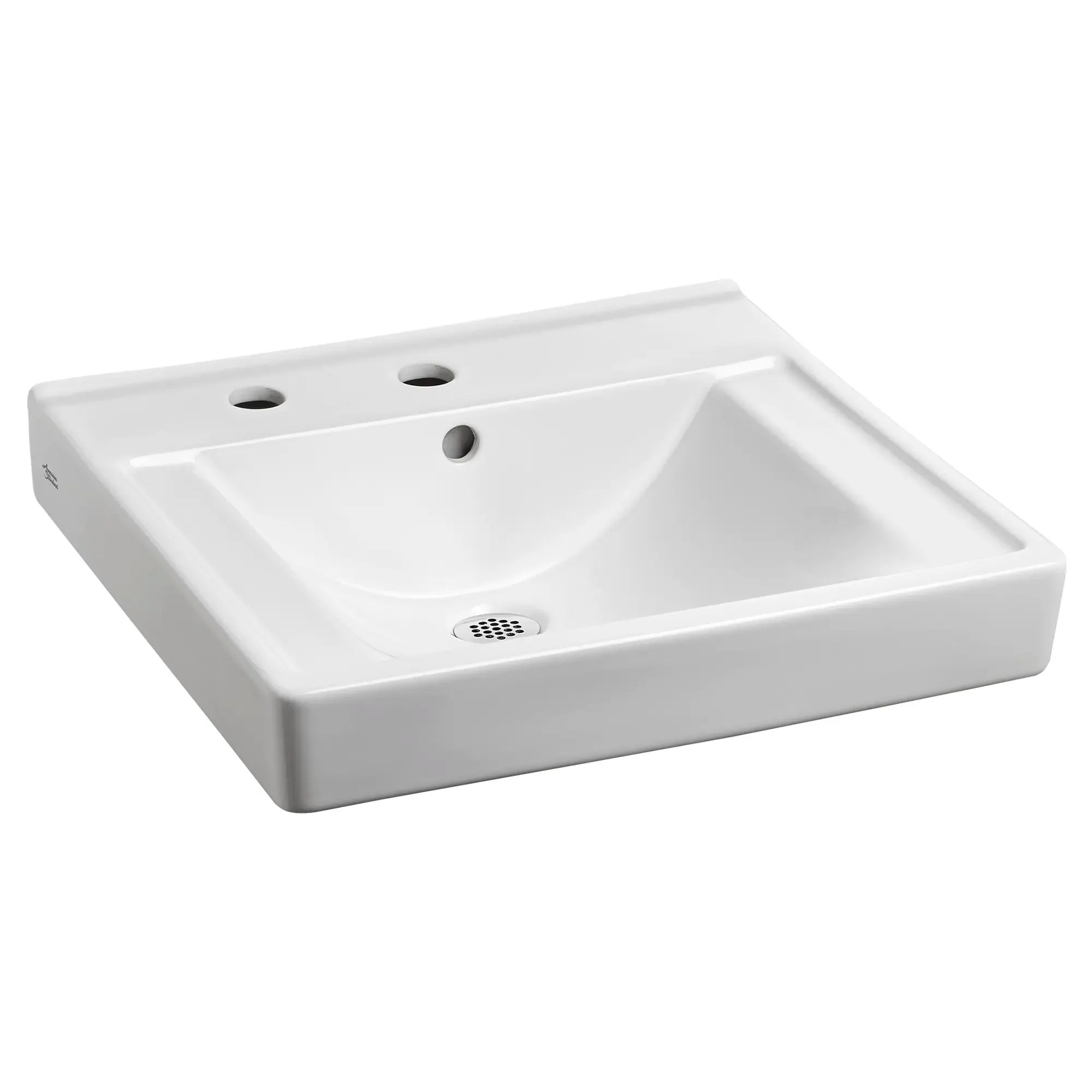 Decorum® Wall Mount EverClean® Sink - No Overflow, Center Hole & Right Hand Hole - Perfect for Small Bathrooms & Powder Rooms