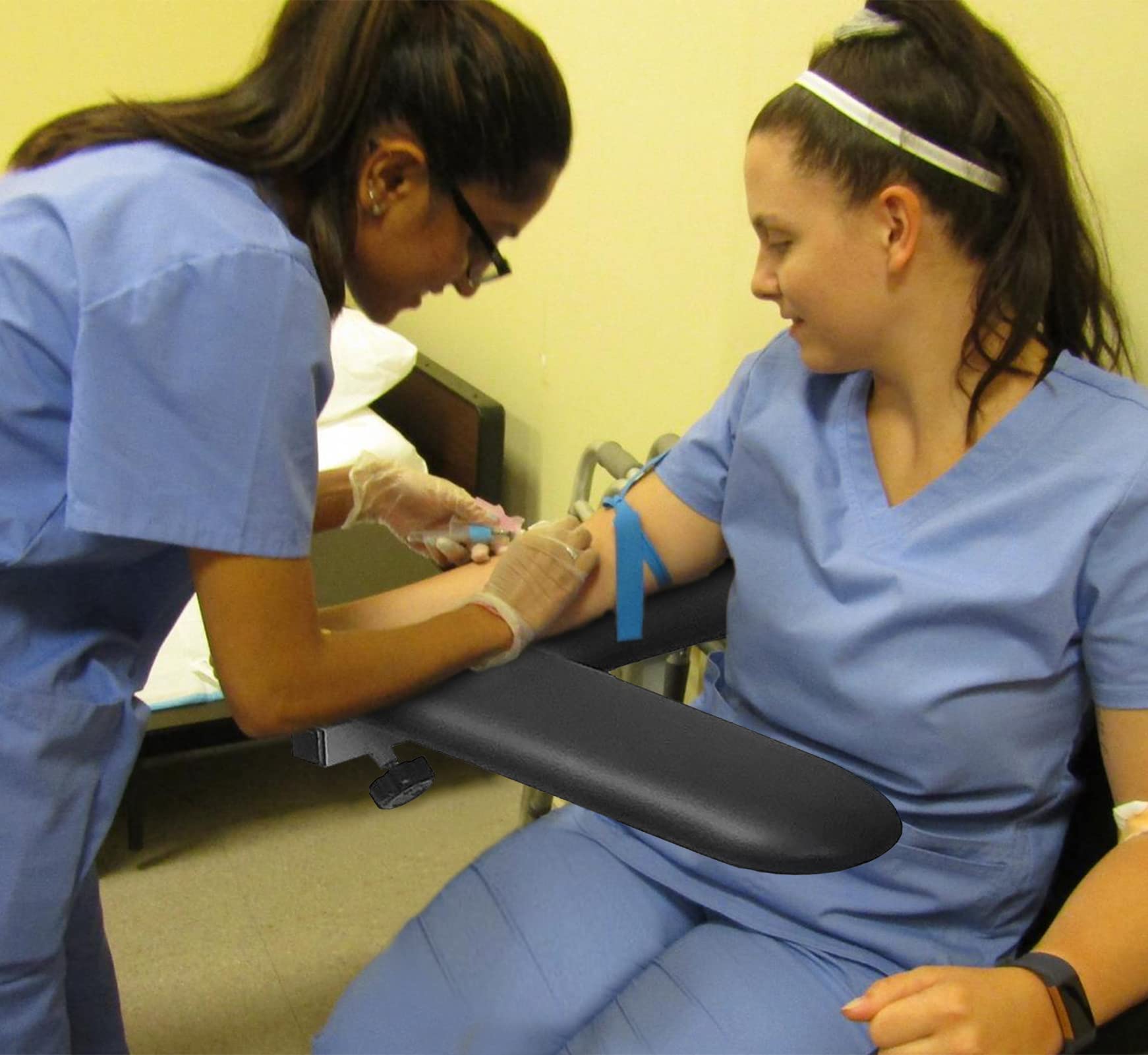 Professional Phlebotomy Chair for Blood Draw - Adjustable Armrest, Padded Comfort, Black - Ideal for Clinics, Hospitals & Labs