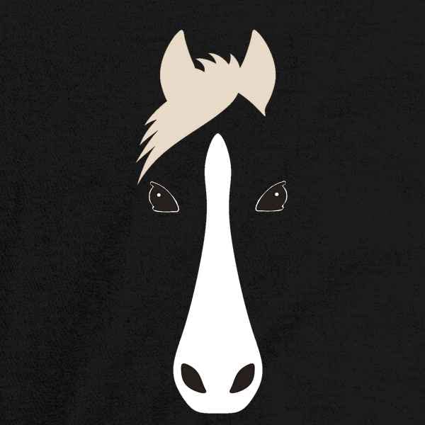 Pop Threads Horse Animal Face Cute Funny Long Sleeve T-Shirt for Men & Women - Perfect for Casual Wear, Costume Parties & Animal Lovers