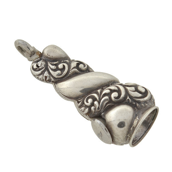 Victorian Sterling Silver Repousse Cigar Cutter - Antique Collectible for Cigar Aficionados & Luxury Gifts - Perfect for Smoking Lounges, Gentleman's Clubs & Special Occasions