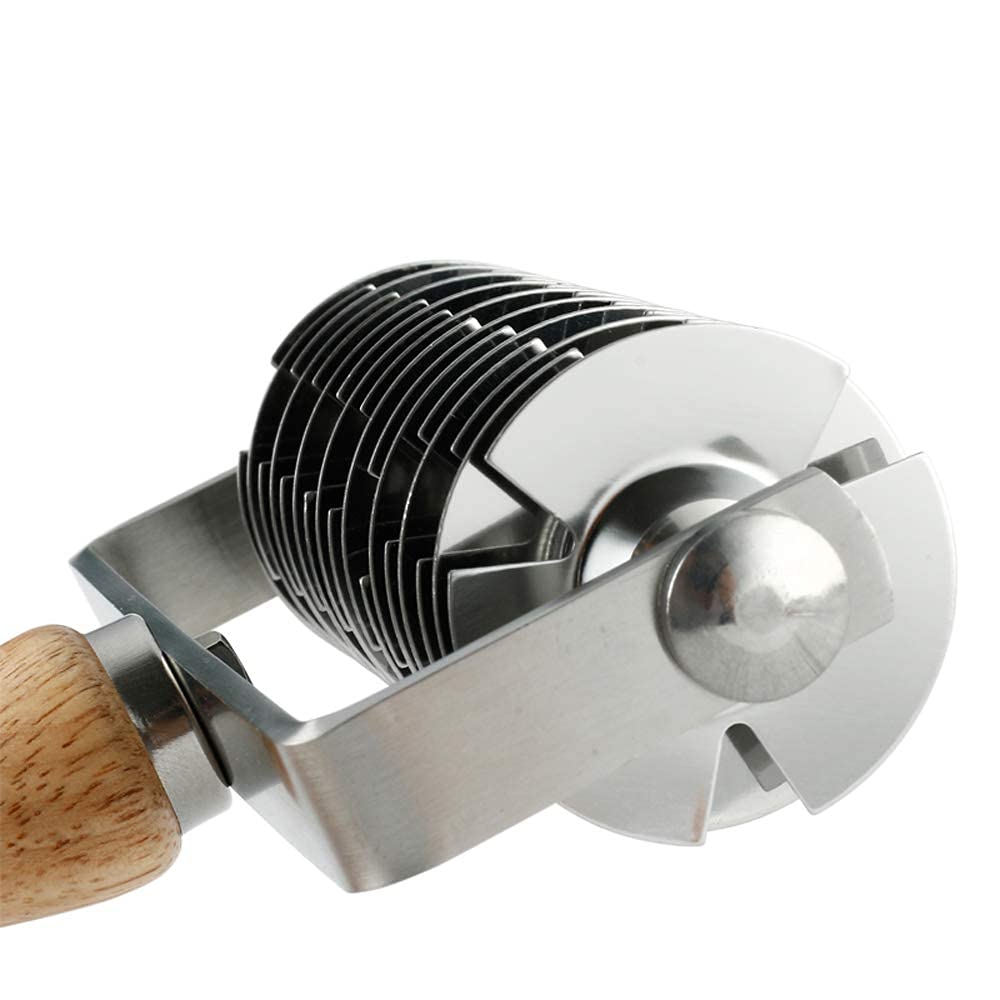 Premium Stainless Steel Pizza Dough Roller Cutter - Professional Kitchen Baking Tool for Perfect Lattice Crust | Ideal for Homemade Pizza, Pasta, Pastry & Baking Enthusiasts