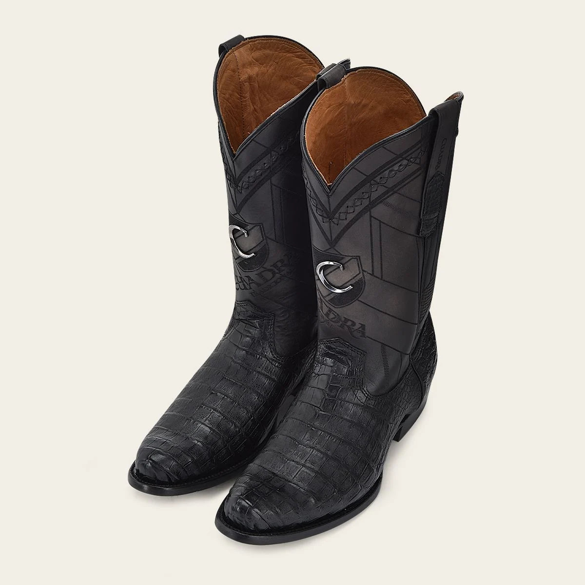 Men's Cuadra Black Dress Cowboy Caiman Leather Boots S42FFY – Stylish Western Boots for Rodeo, Country Dance & Casual Wear