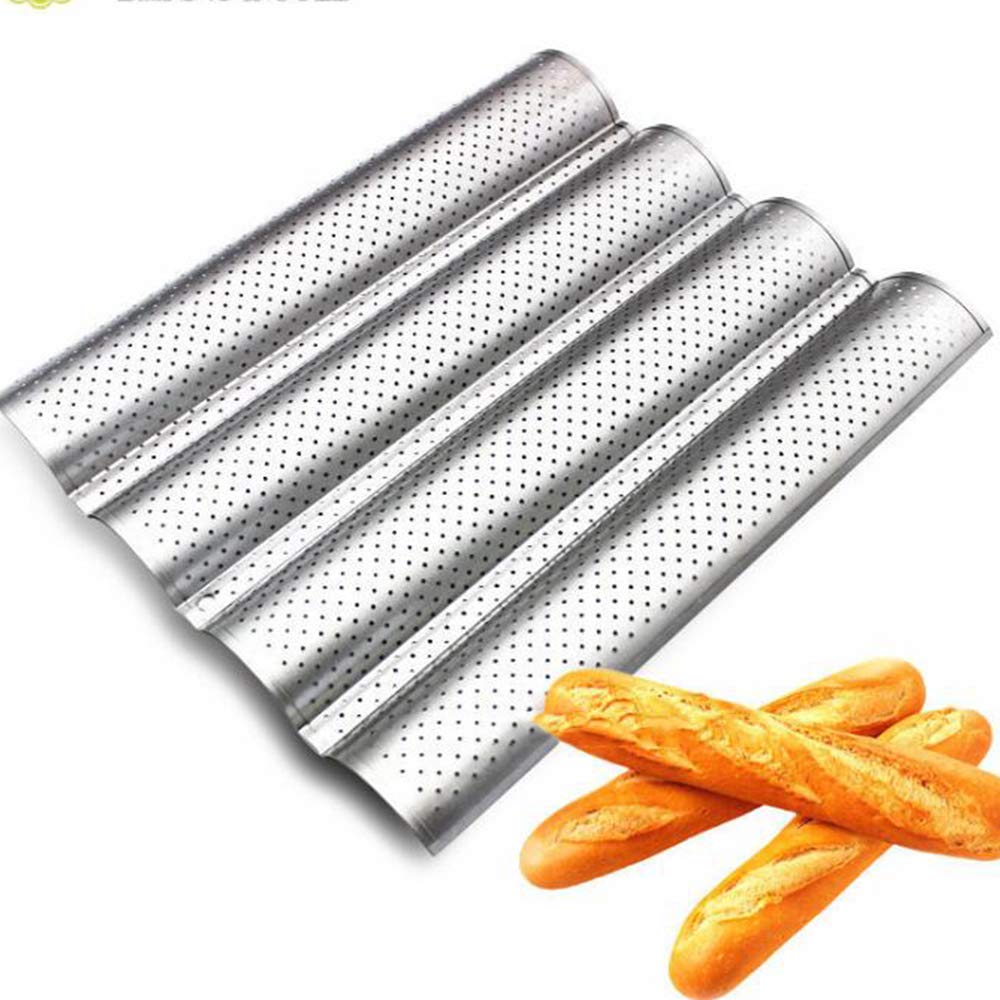 Non-Stick Perforated Baguette Bread Pan - Professional French Bread Baking Supplies for Home & Commercial Use - Perfect for Artisan Loaves, French Baguettes & Homemade Bread Baking