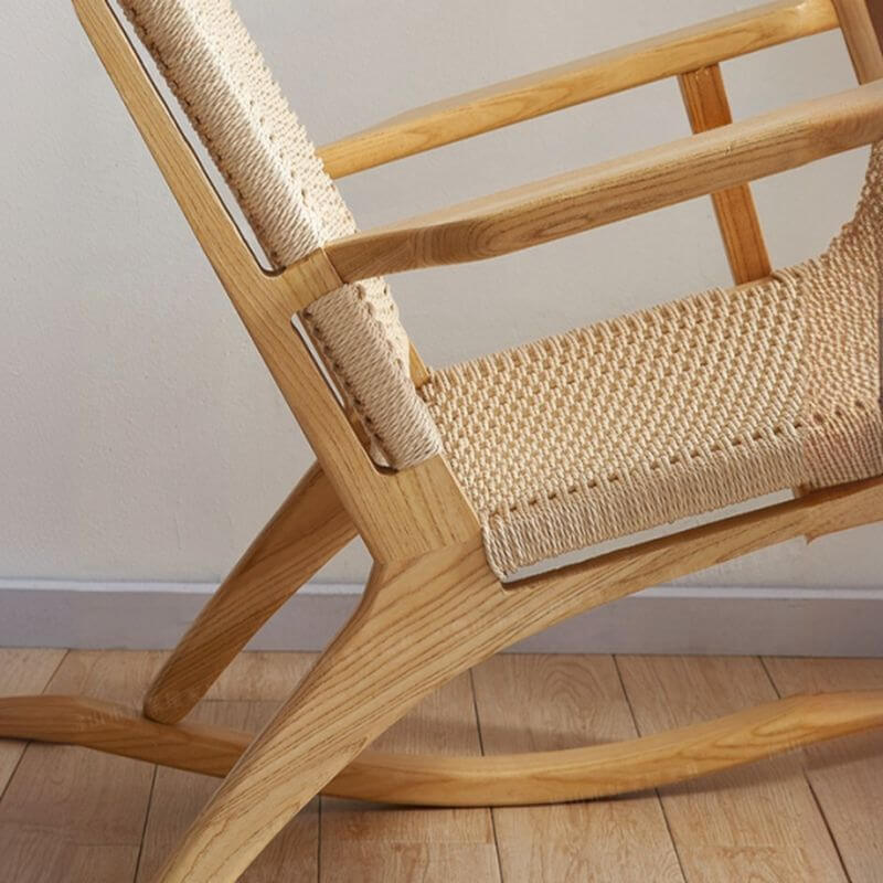 Comfortable Wooden Front Porch Rocking Chair with High Back Support - Perfect for Relaxing on Your Patio, Deck, or Garden