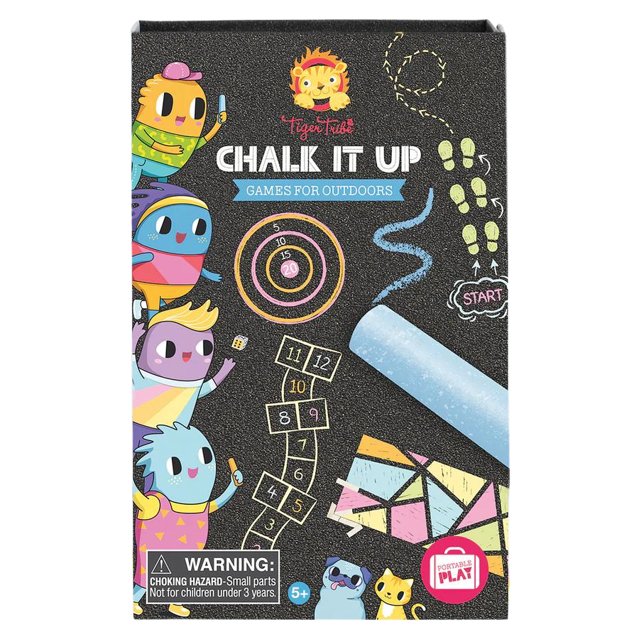 Chalk It Up Outdoor Games Set - Fun Sidewalk Chalk Games for Kids & Family - Perfect for Backyard, Park, and Playground Activities