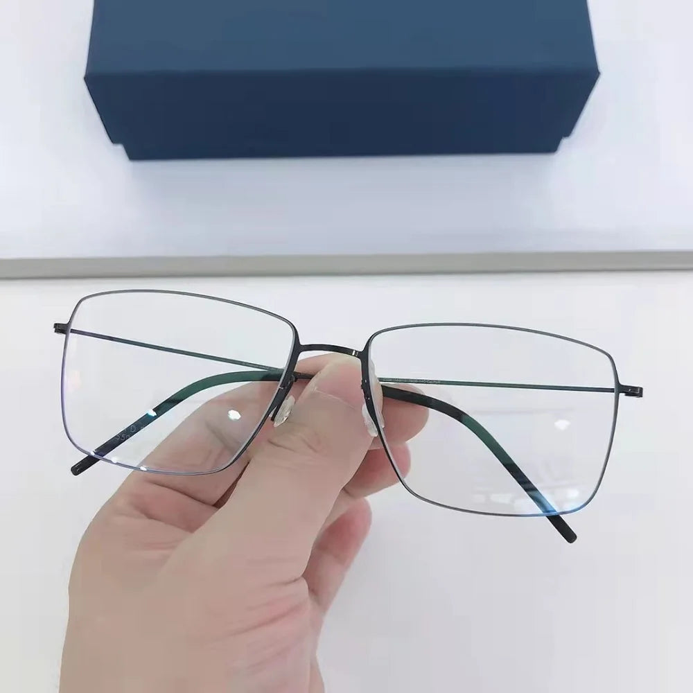 Aimee Unisex Rimless Square Screwless Titanium Eyeglasses 85508 - Lightweight Durable Frame for Reading, Computer Work & Everyday Wear