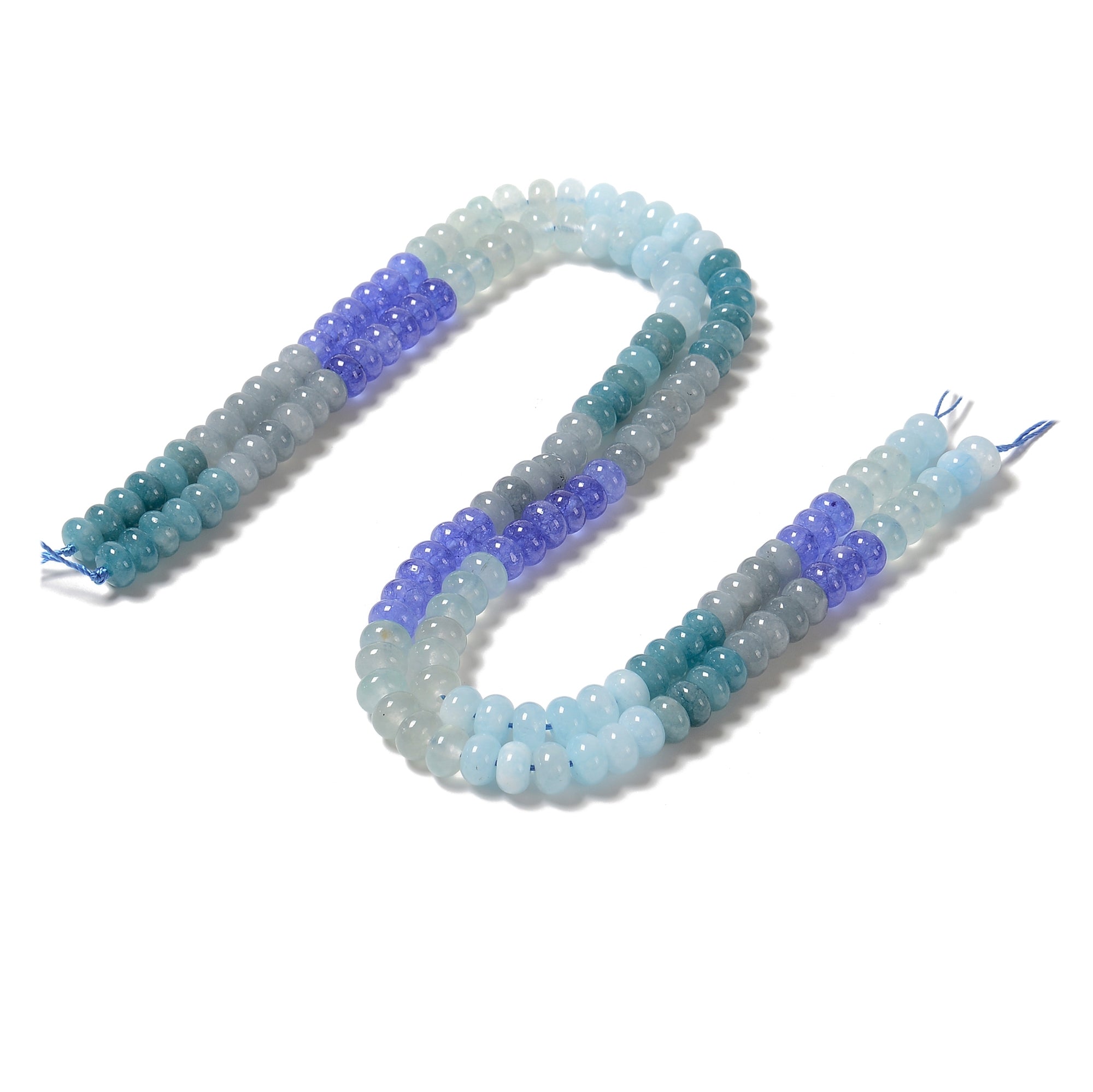 Natural Multi-Color Dyed Jade Smooth Rondelle Beads 5x8mm (15.5 Inch Strand) for Jewelry Making, Bracelets & Necklace Designs - DIY Craft Beading Supplies for Handmade Accessories