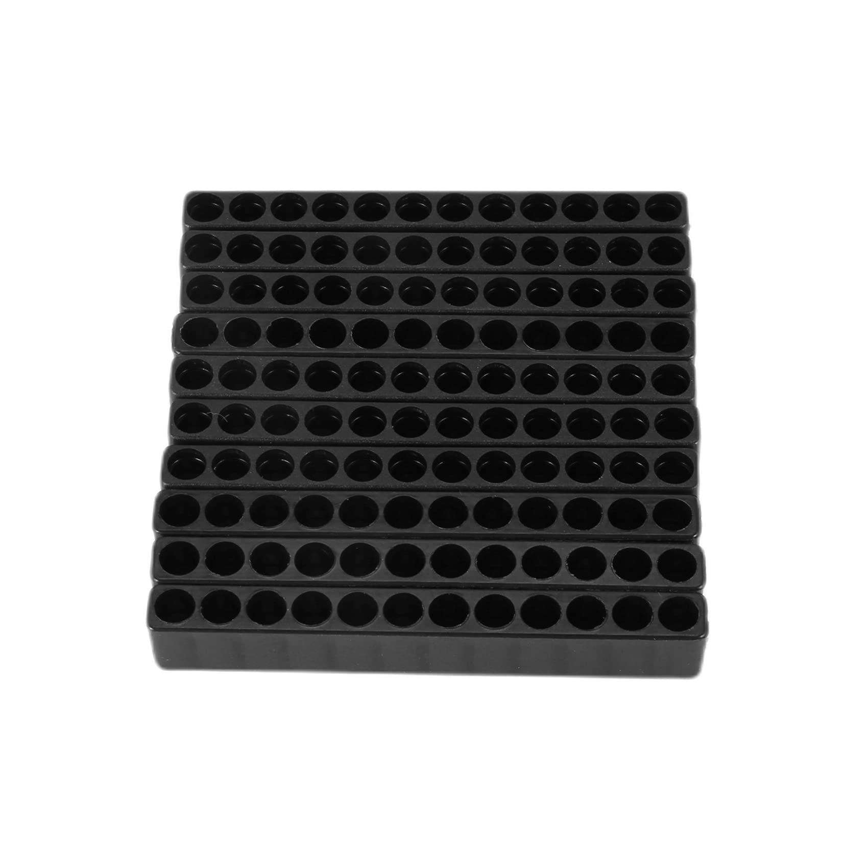 10-Piece 12-Hole Screwdriver Bit Holder Box - Black Storage Block for 6.35mm Hex Shank Handles | Organize & Secure Drill Bits for DIY Projects & Professional Workshops