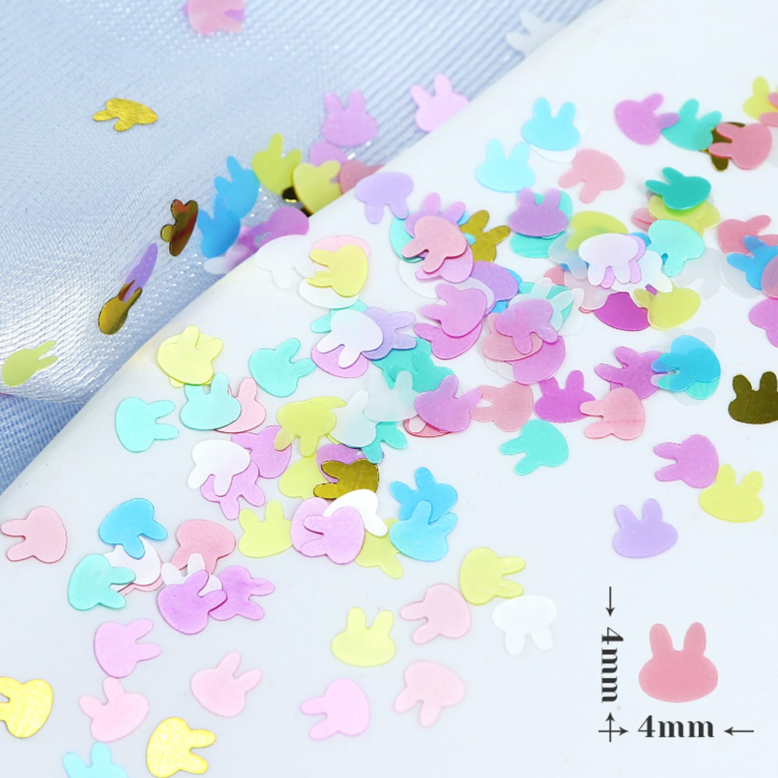 Easter Nail Art Kit - Glitter Rabbit & Bunny Nail Sequins, Cute Acrylic Nail Decoration Flakes for DIY Nail Design - Perfect for Easter Party, Spring Nail Art, and DIY Manicure at Home
