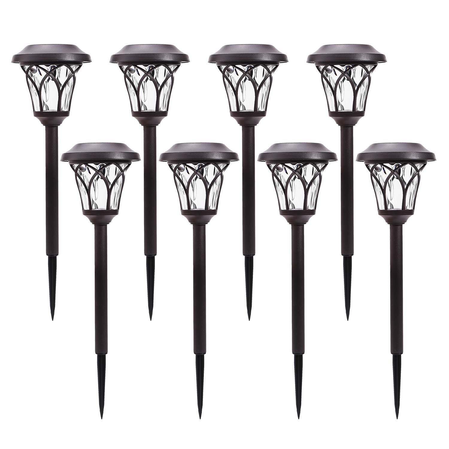 8 Pack Solar Powered Outdoor Waterproof Security Lights - Easy Installation Garden Path Lights for Walkway, Yard & Driveway | Weatherproof LED Landscape Lighting for Patio, Deck & Backyard Safety