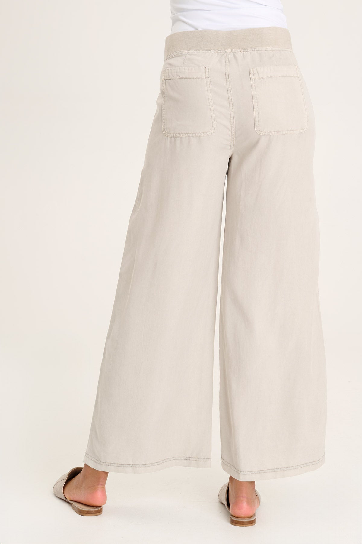 Phedora Women's Twill Embroidered Wide Leg Pants - Comfortable High Waist Loose Fit Trousers for Work, Office & Casual Outfits