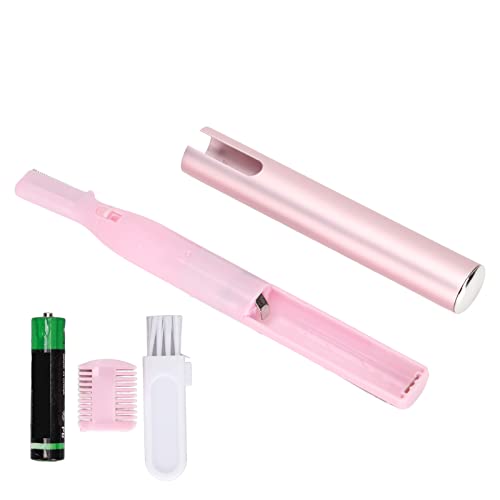 Electric Eyebrow Trimmer for Men & Women - Rechargeable & Washable Facial Hair Grooming Kit - Precision Eyebrow Shaper & Shaver - Perfect for Travel, Home & Salon Use (Pink, Battery Included)