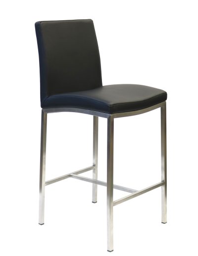 Adam Stool in Black - Modern Bar Stool for Kitchen, Dining & Home Decor - Adjustable Height & Comfortable Seating for Living Room, Office or Cafe